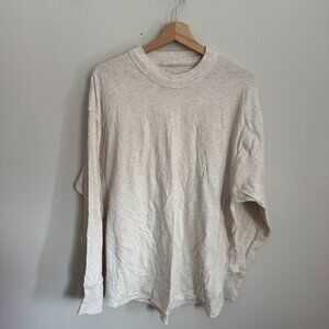 Aerie Oversized Beige Long Sleeve Tee - Size Large